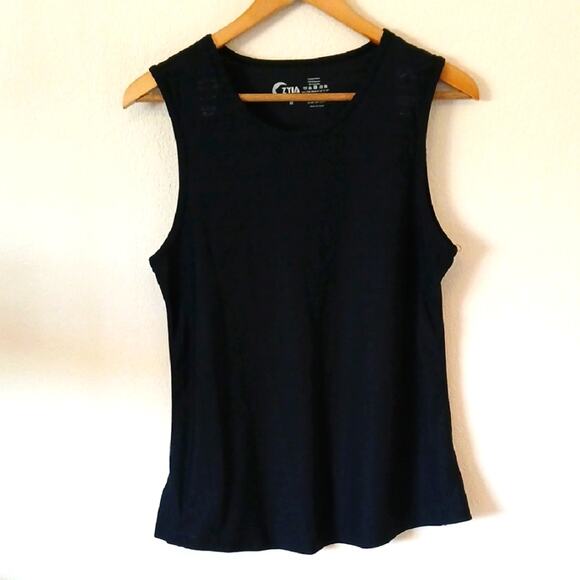 Zyia Active Black Workout Muscle Tank Top - Picture 1 of 4